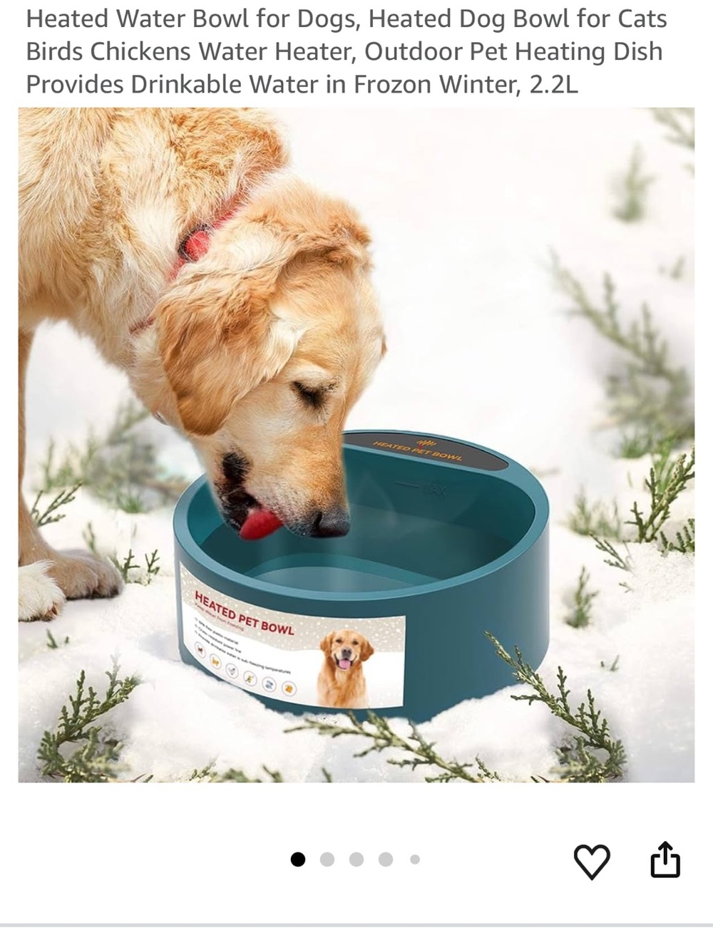 Heated Pet Water Bowl - Teal Blue for Dogs & Cats